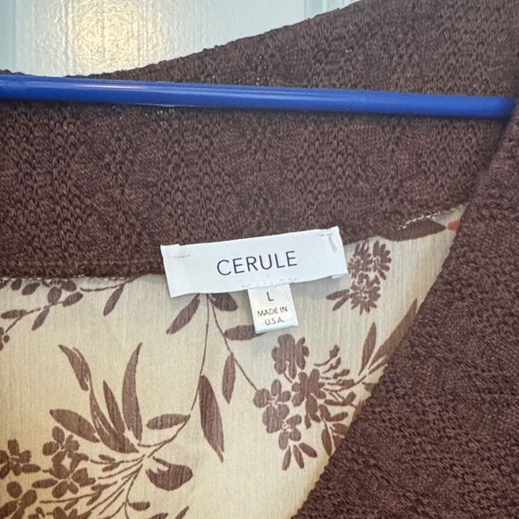 Floral Sheer Top - Brown and Peach - Picture 2 of 3